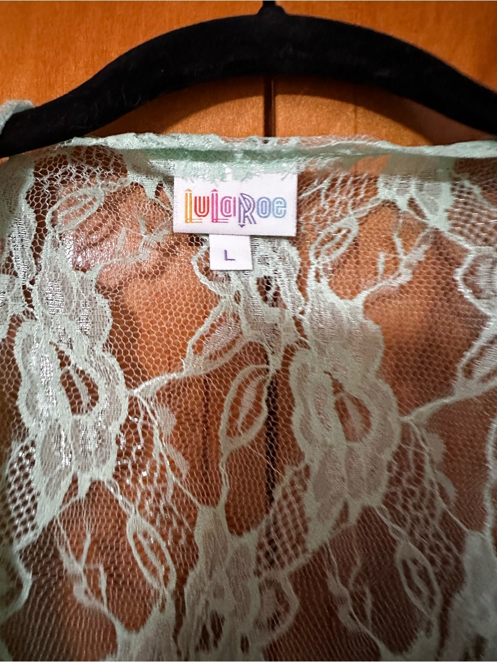 LuLaRoe Mint Lace Kimono Cover-Up - Picture 2 of 4